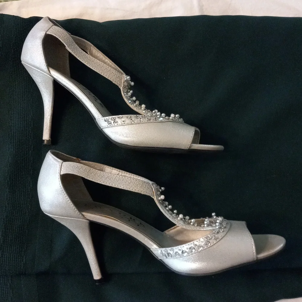 Silver Sandal Heels - Picture 3 of 9